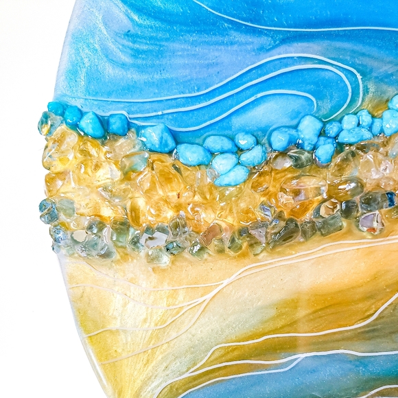 SOLD - Wall Decor Geode Artwork / Decorative 12'' x 12" - Picture 4 of 9